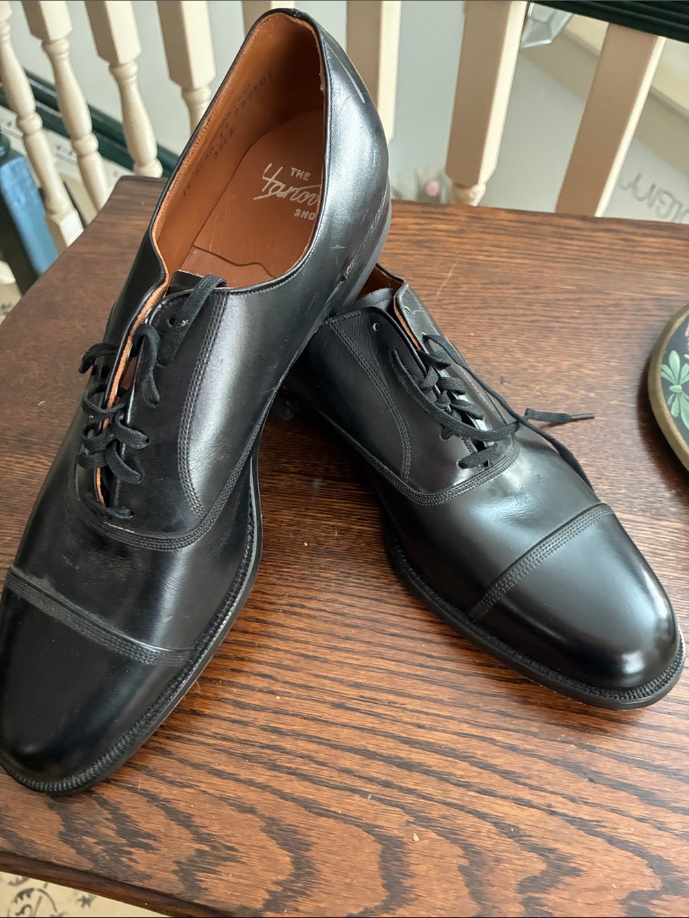 Vintage Black Cap-Toe Oxford Dress Shoes
